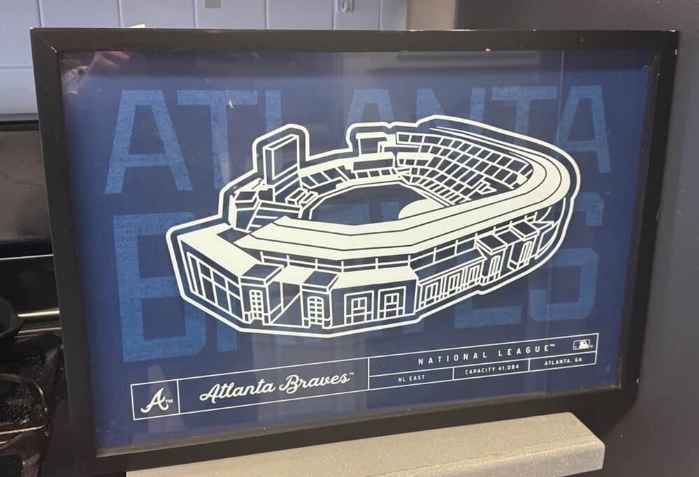 Atlanta Braves Truist Park Stadium Blueprint Framed Wall Art MLB Open Road Brand